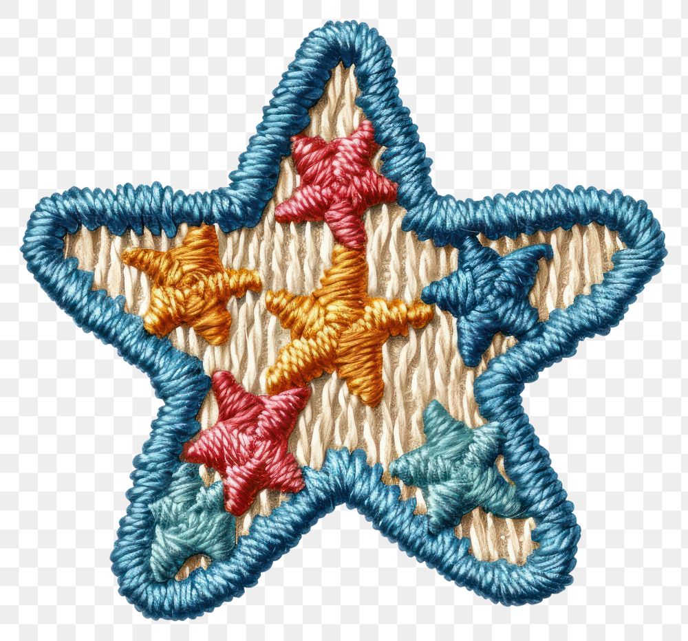 PNG Star icon embroidery applique pattern.