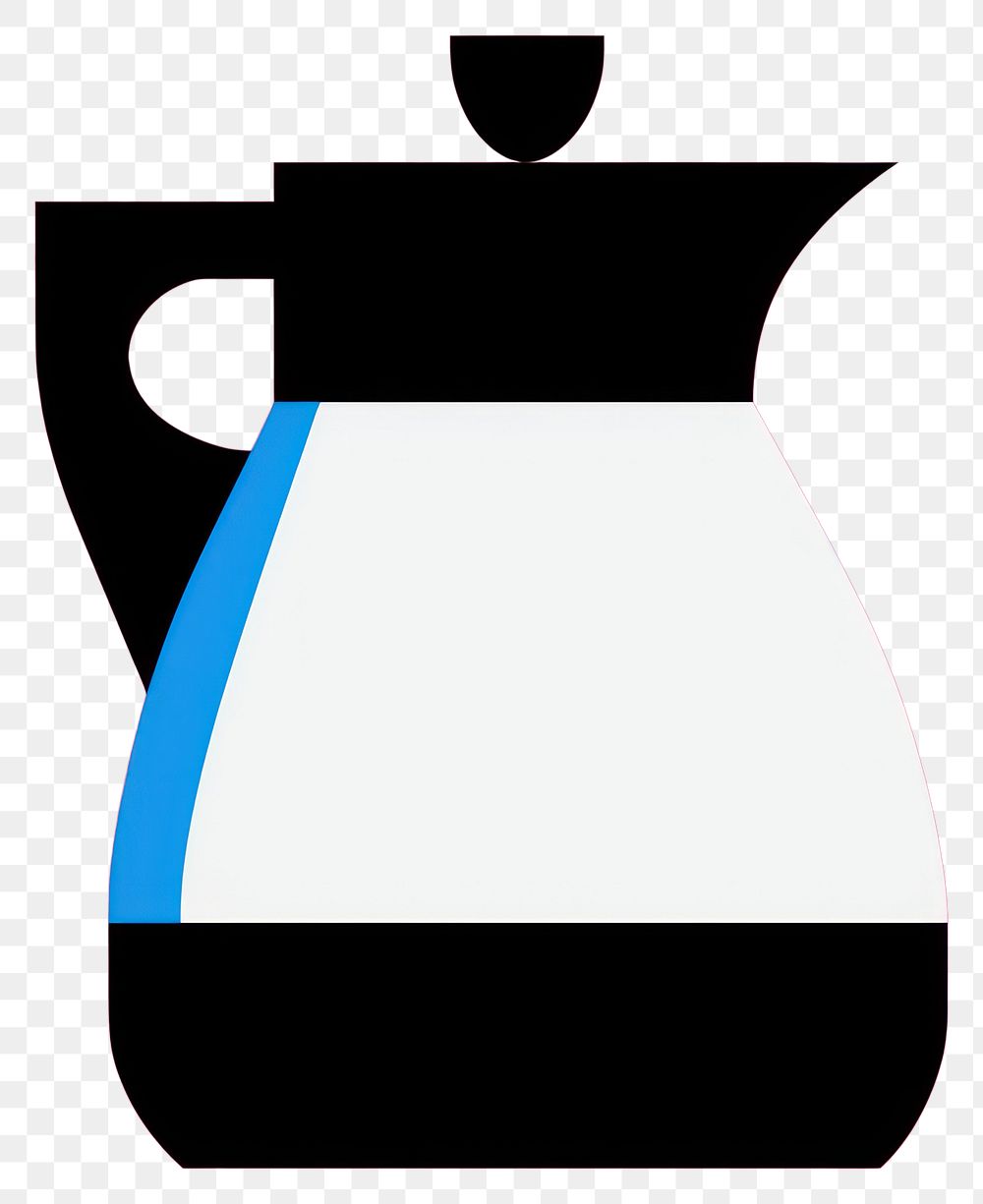 PNG A flat illustration of A coffee pot on a warming plate pottery vase jug.