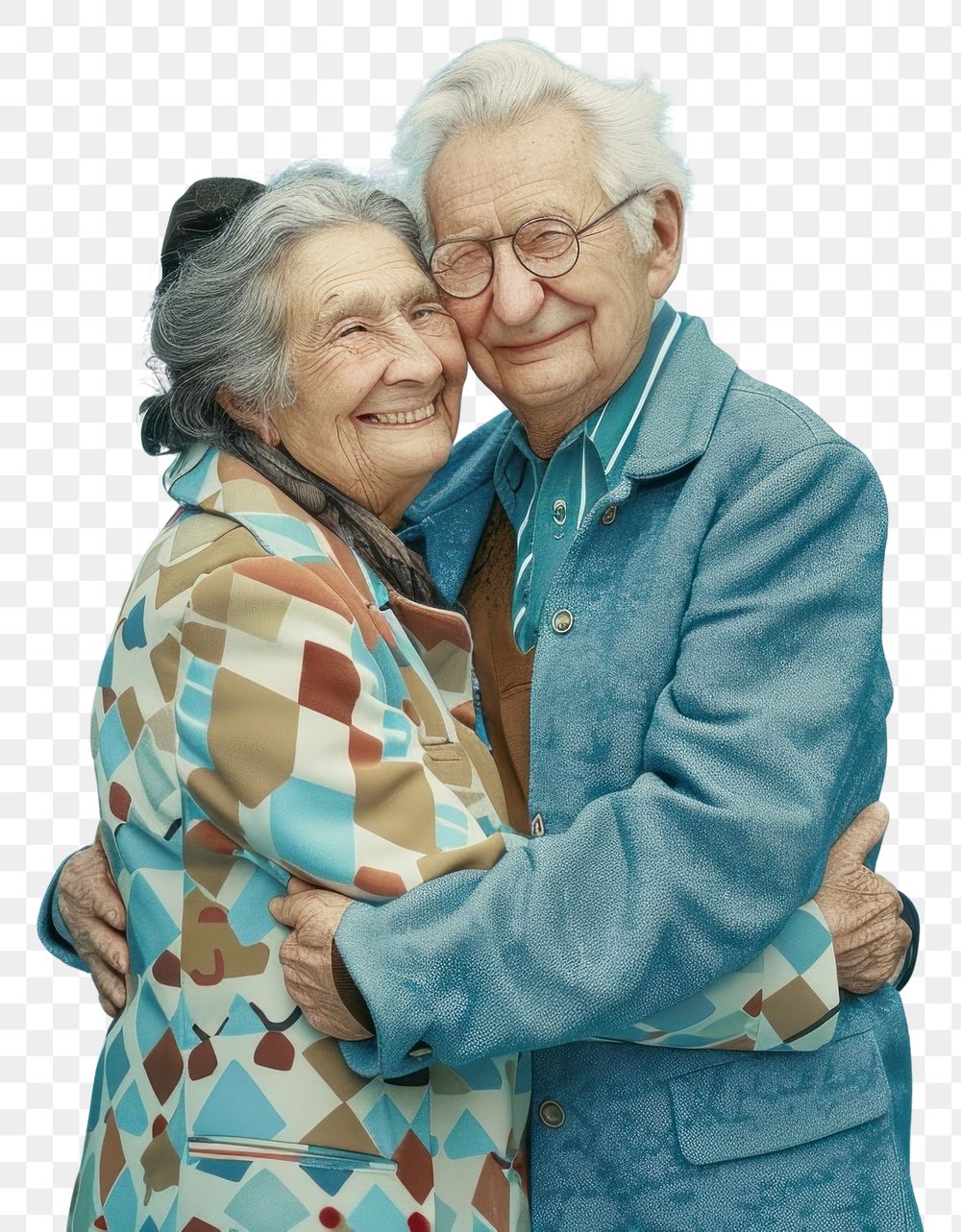 PNG Photo collage of elderly couple hugging portrait people photography.
