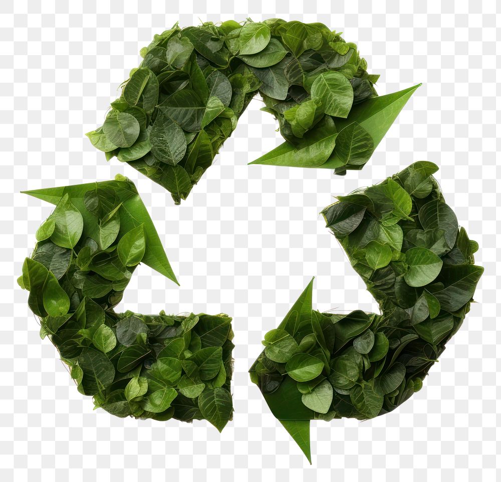 PNG Recycle icon symbol plant green.