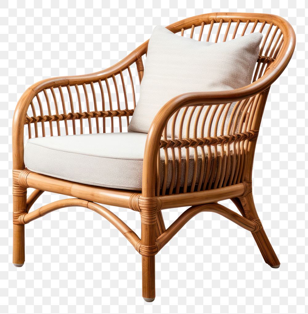 PNG Rattan chair furniture armchair cushion.
