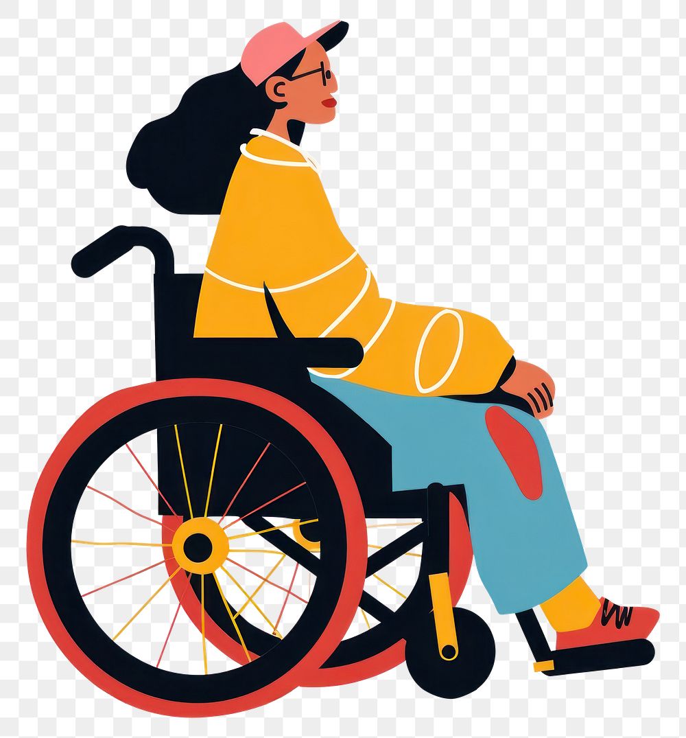 PNG Handcap woman on a wheelchair furniture machine person.