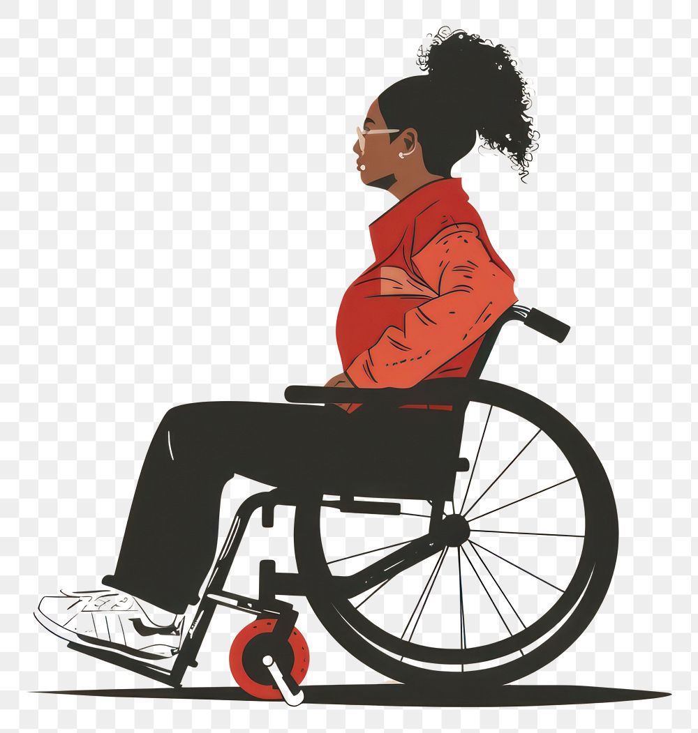 PNG Women in wheelchair furniture clothing footwear.