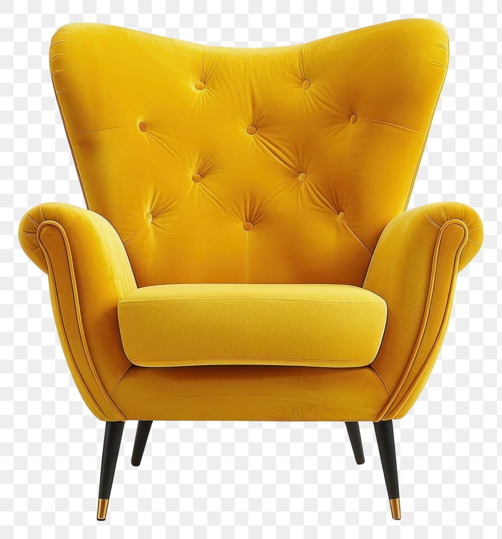 PNG Yellow chair furniture armchair 