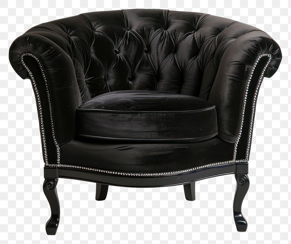 PNG Black chair furniture armchair couch 