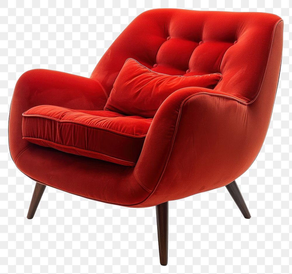 PNG Red chair furniture armchair 