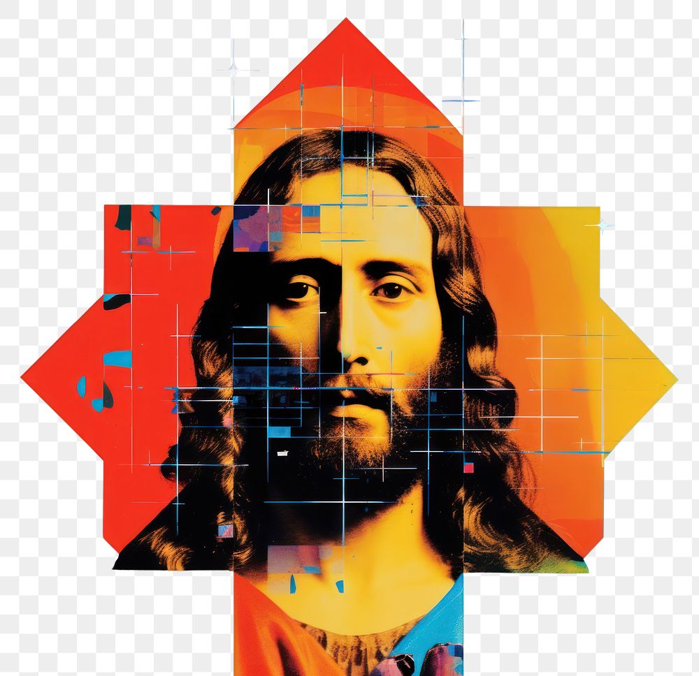 PNG Jesus collage art person.