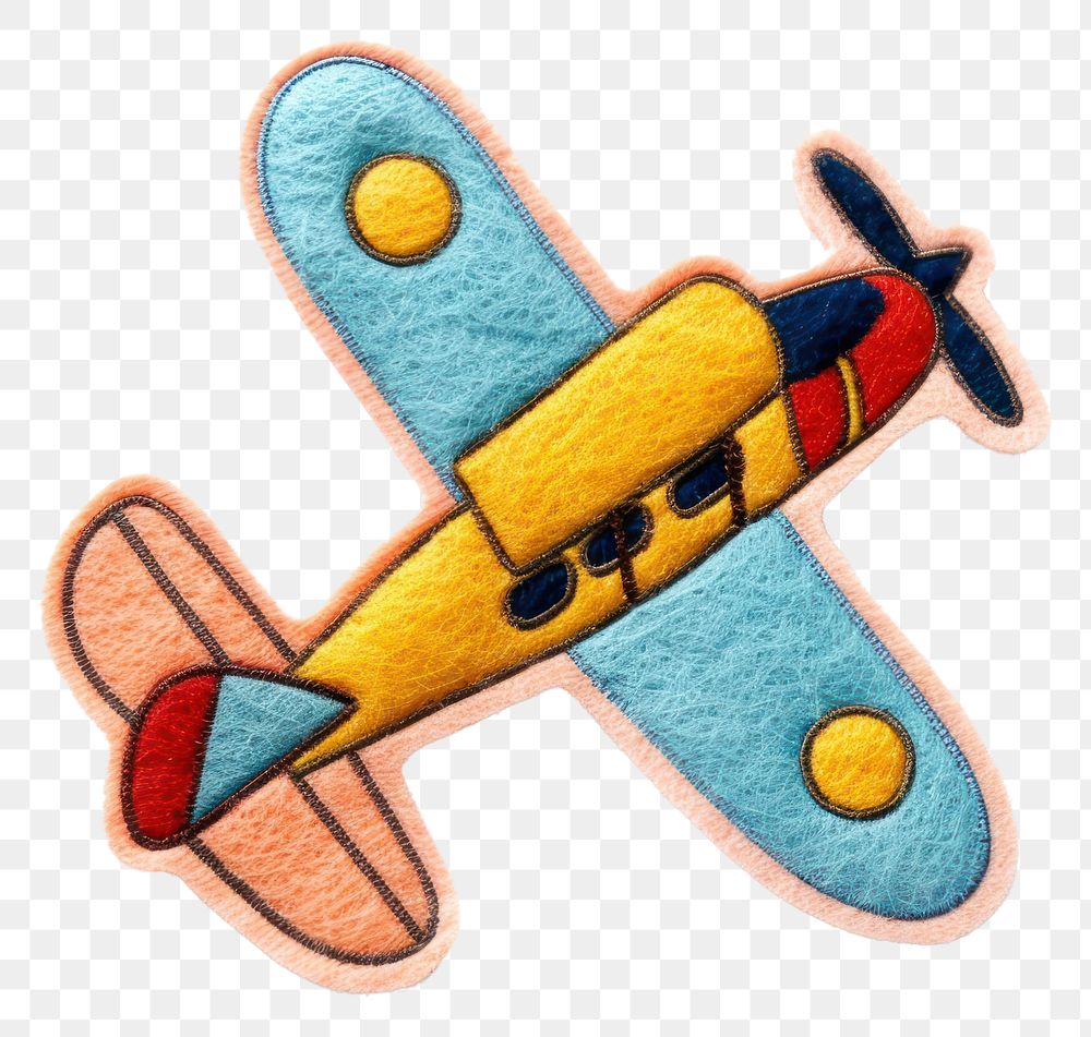 PNG Felt stickers of a single airplane transportation accessories accessory.