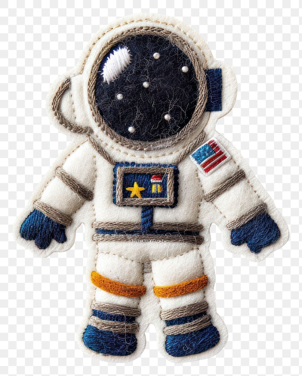 PNG Felt stickers of a single astronaut person plush human.