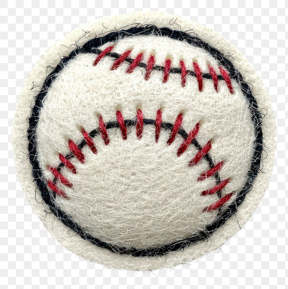 PNG Felt stickers of a single baseball ball accessories embroidery accessory.