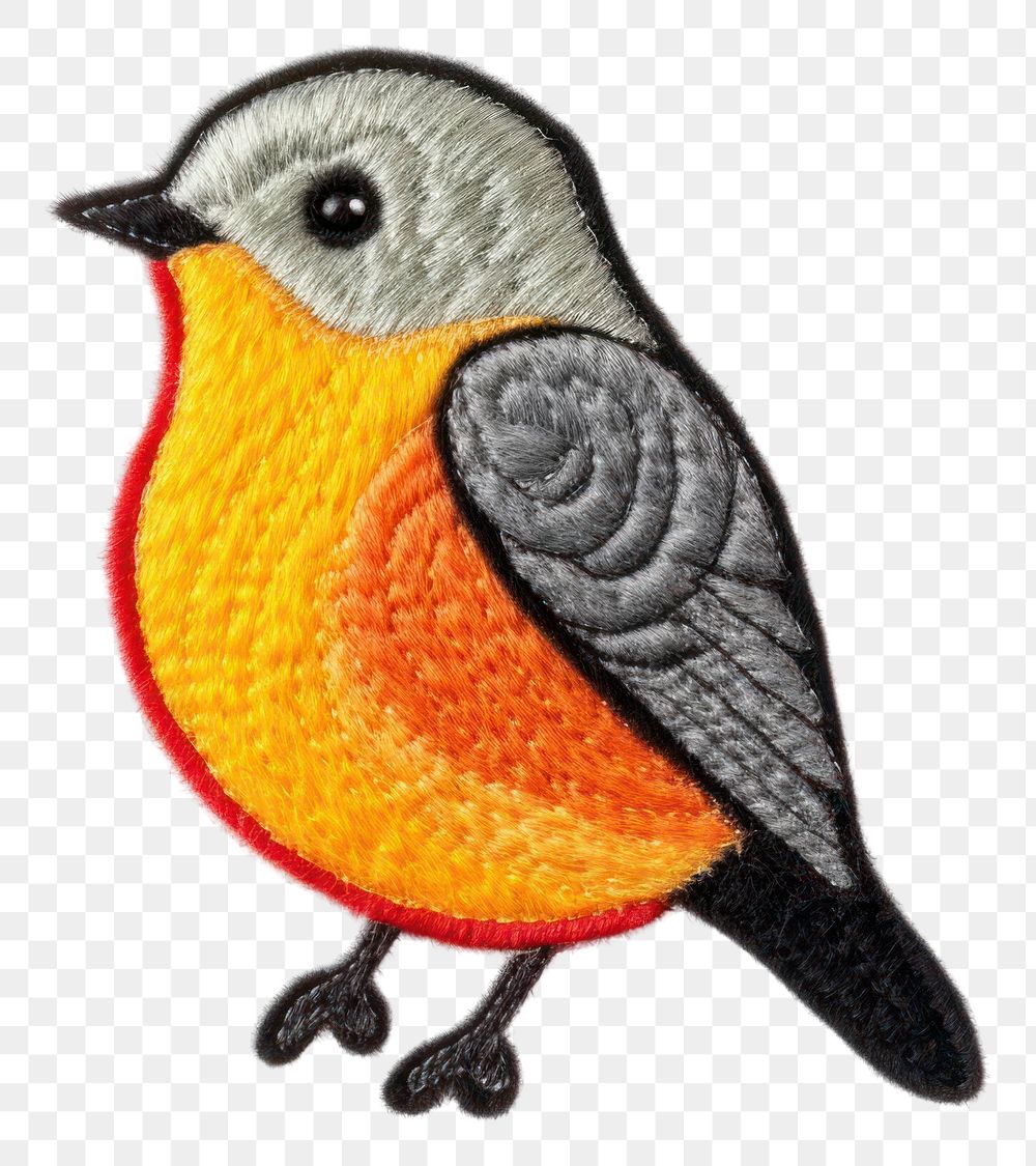 PNG Felt stickers of a single bird animal finch robin.