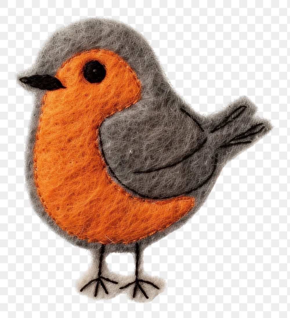 PNG Felt stickers of a single bird animal robin beak.
