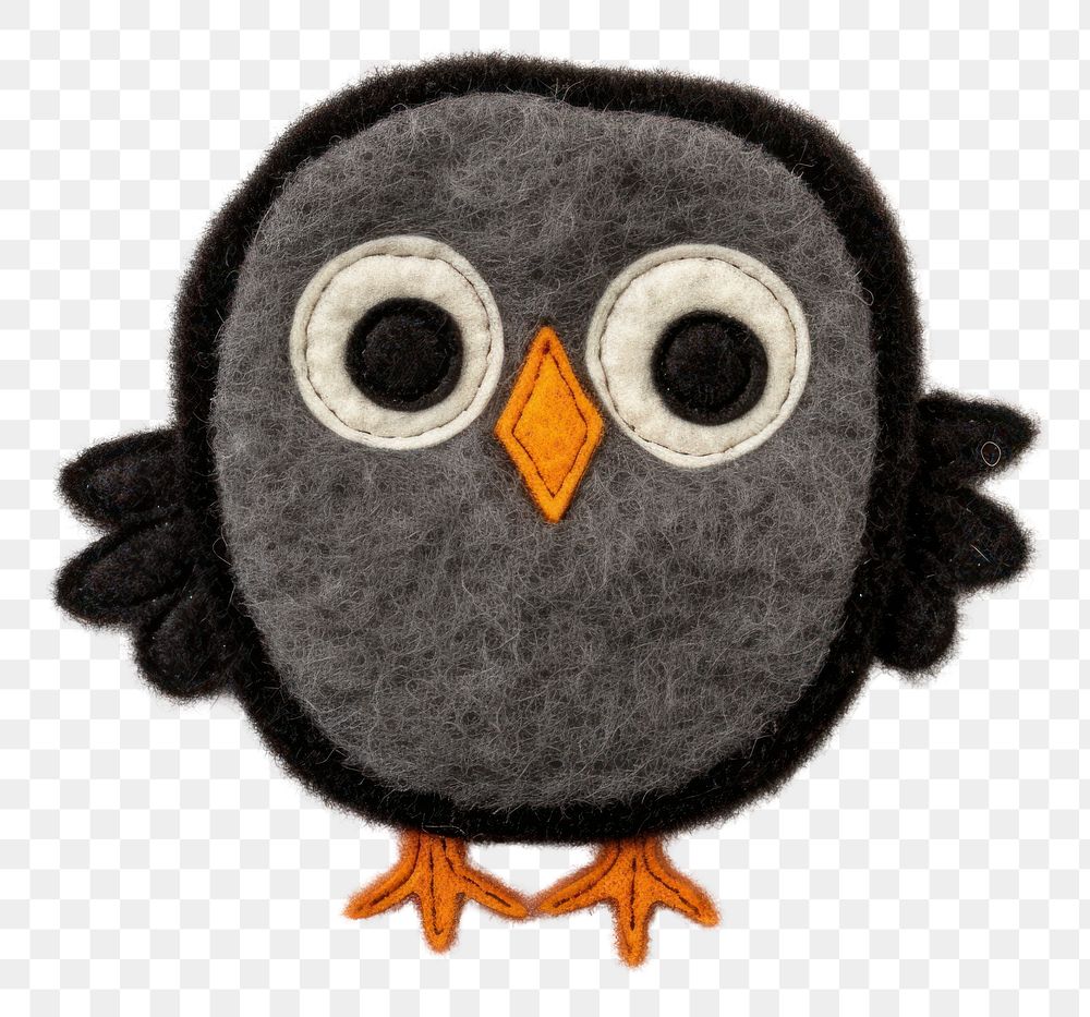 PNG Felt stickers of a single bird animal puffin plush.