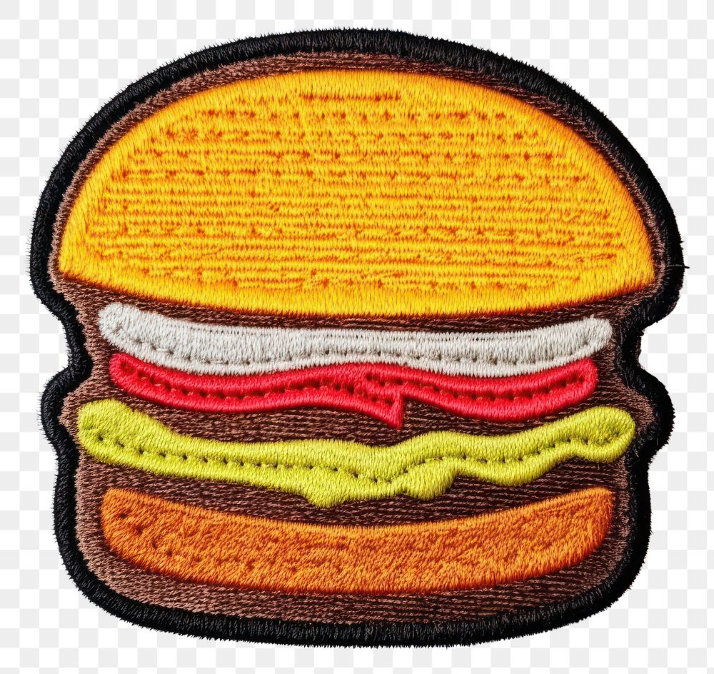 PNG Felt stickers of a single burger accessories accessory home decor.