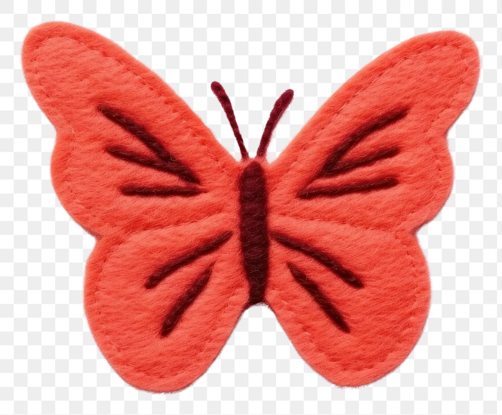 PNG Felt stickers of a single butterfly accessories accessory applique.