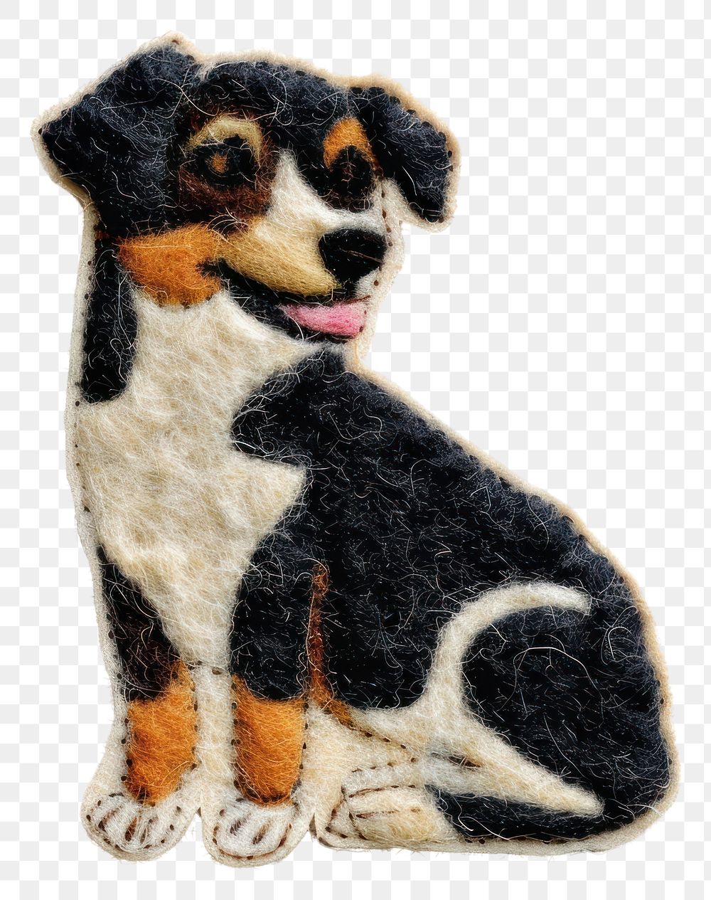 PNG Felt stickers of a single dog appenzeller animal canine.