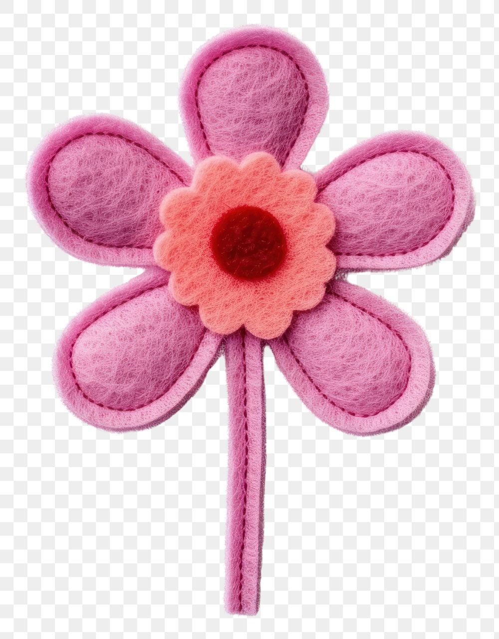 PNG Felt stickers of a single flower confectionery accessories accessory.