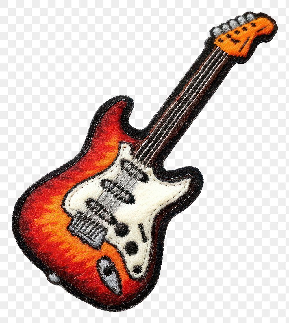 PNG Felt stickers of a single guitar musical instrument electric guitar bass guitar.