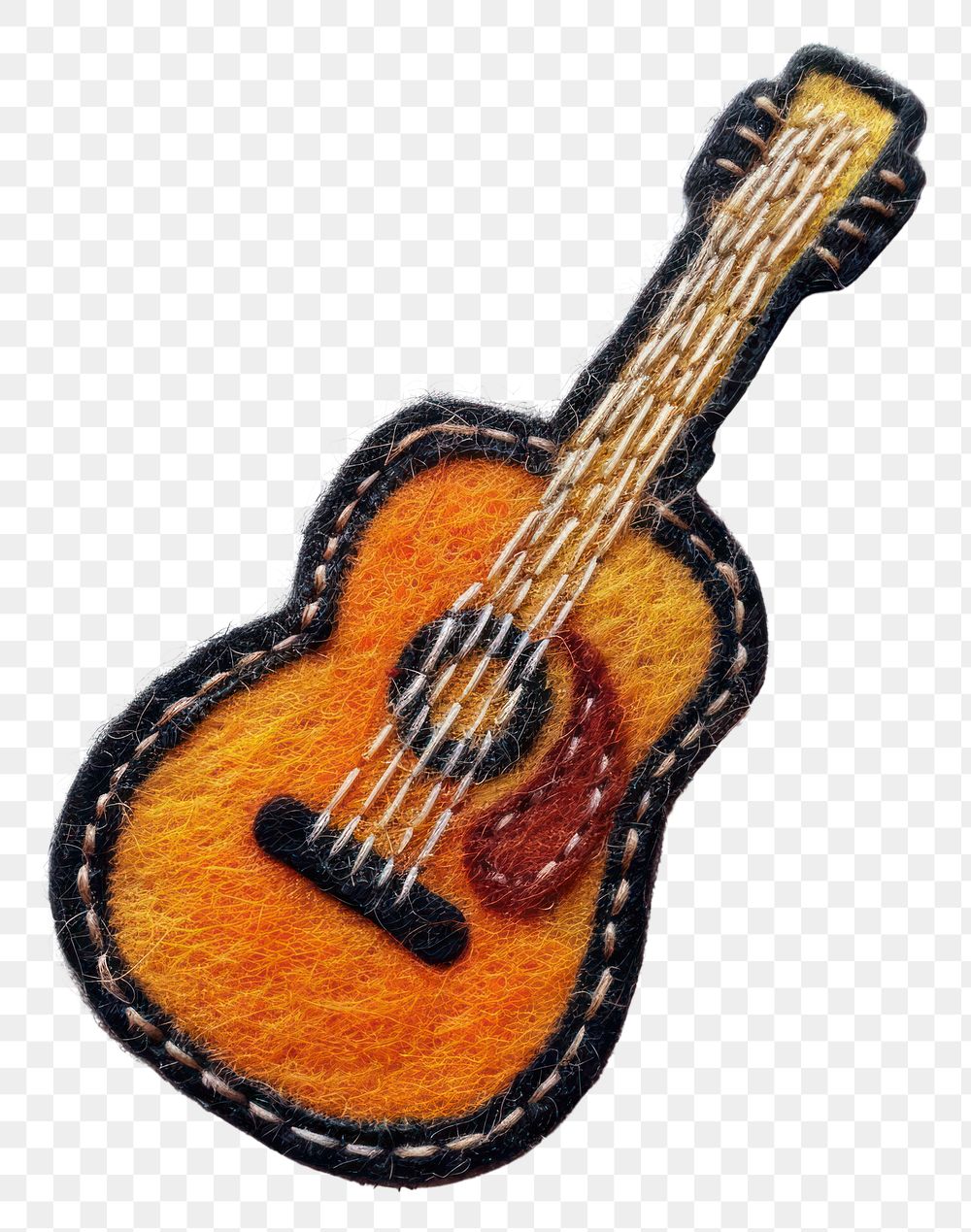 PNG Felt stickers of a single guitar musical instrument smoke pipe.