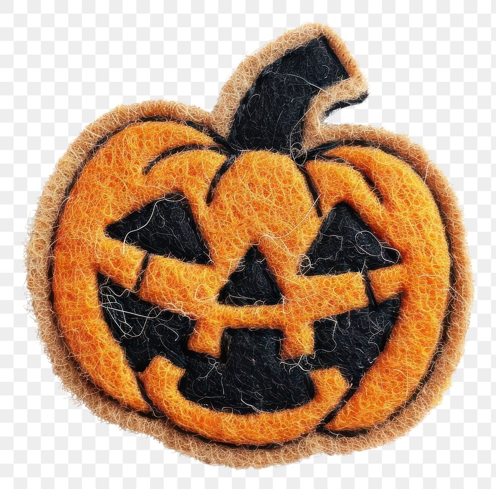PNG Felt stickers of a single halloween pumpkin symbol accessories accessory.