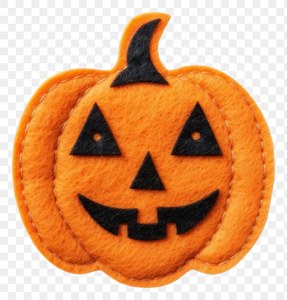 PNG Felt stickers of a single halloween pumpkin accessories accessory jewelry.