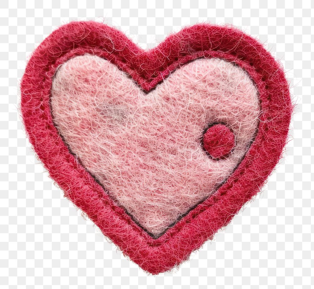 PNG Felt stickers of a single heart symbol clothing knitwear.