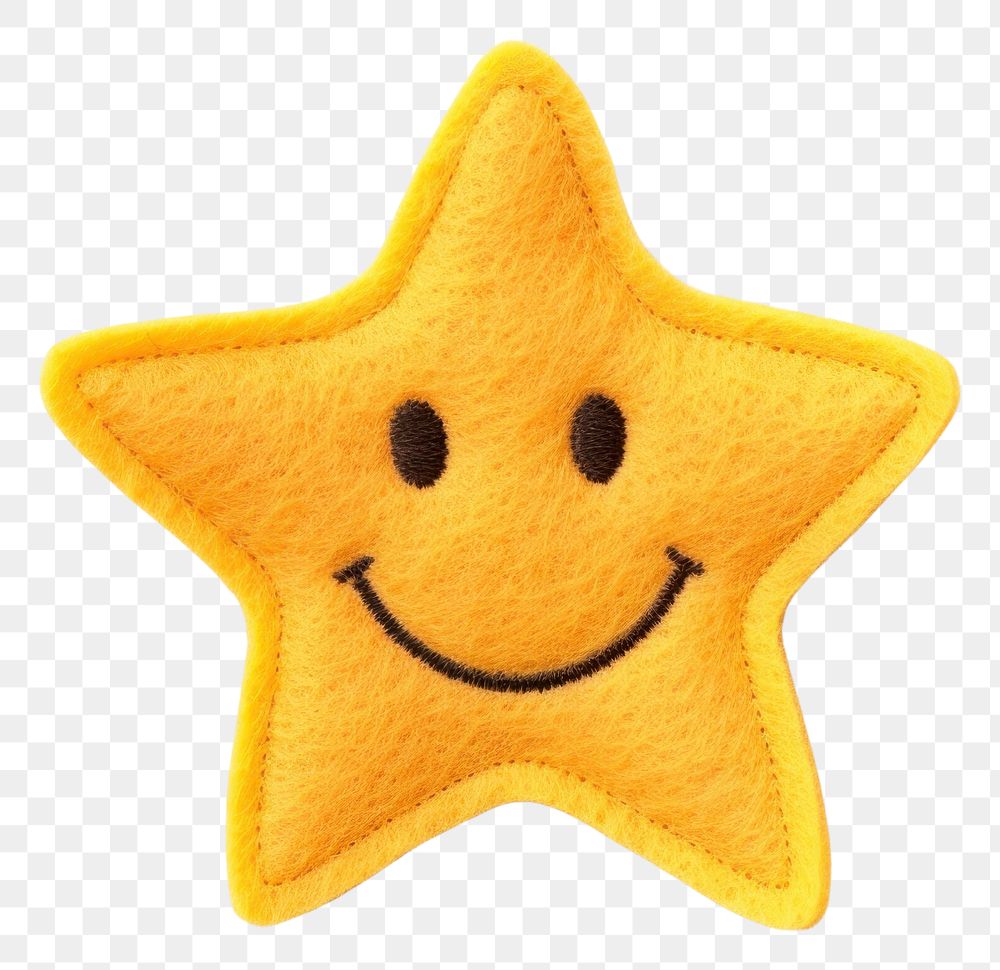 PNG Felt stickers of a single smiley star symbol confectionery accessories.