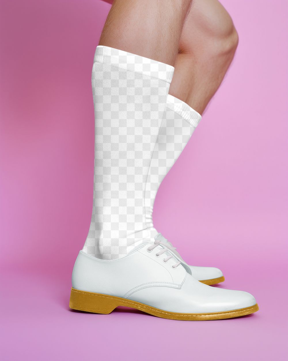 PNG half knee high socks & shoes mockup, transparent design