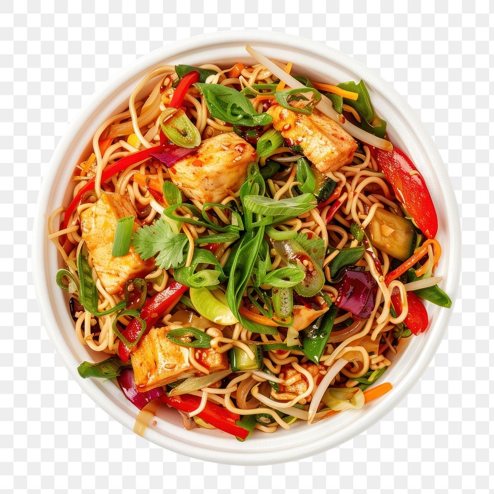 PNG Asian noodle salad spaghetti pasta food.
