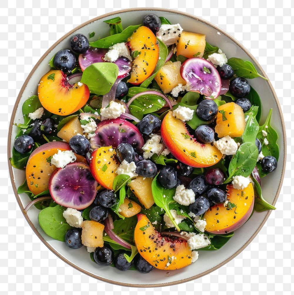 PNG Blueberry Peach Feta Salad blueberry salad produce.