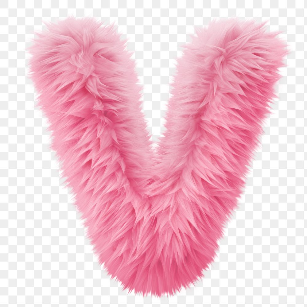 PNG  Fur letter V pink white background accessories.