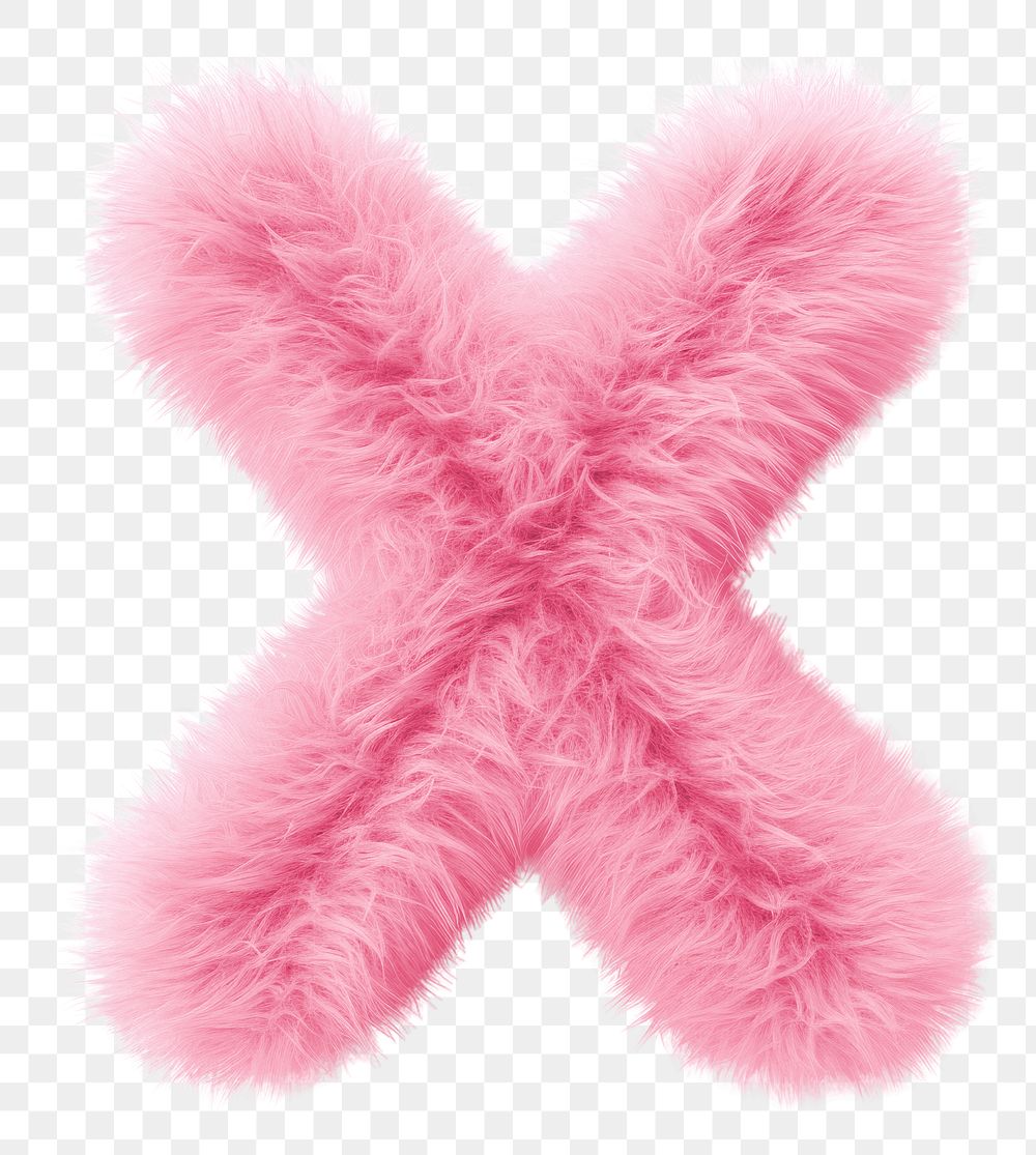 PNG  Fur letter X pink white background accessories.