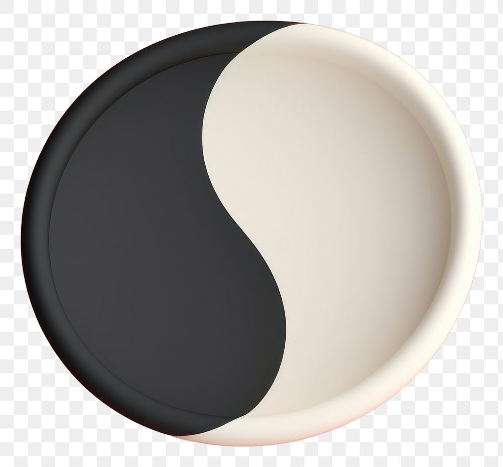 PNG Yin yang porcelain pottery symbol.