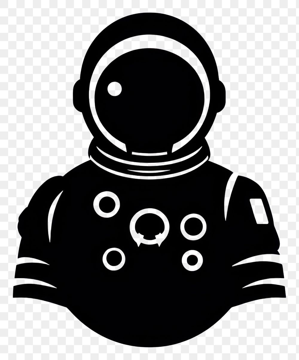 PNG Astronaut silhouette logo stencil.