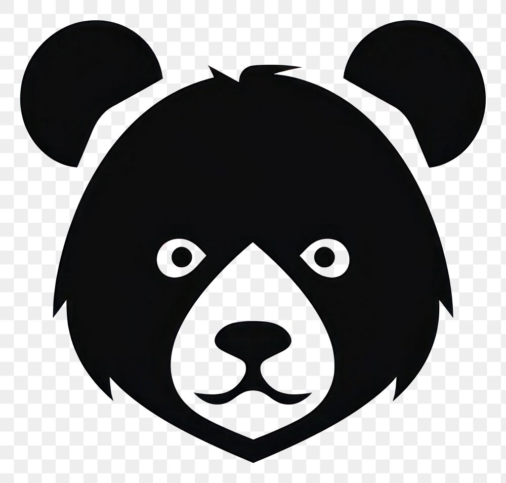 PNG Panda logo stencil.