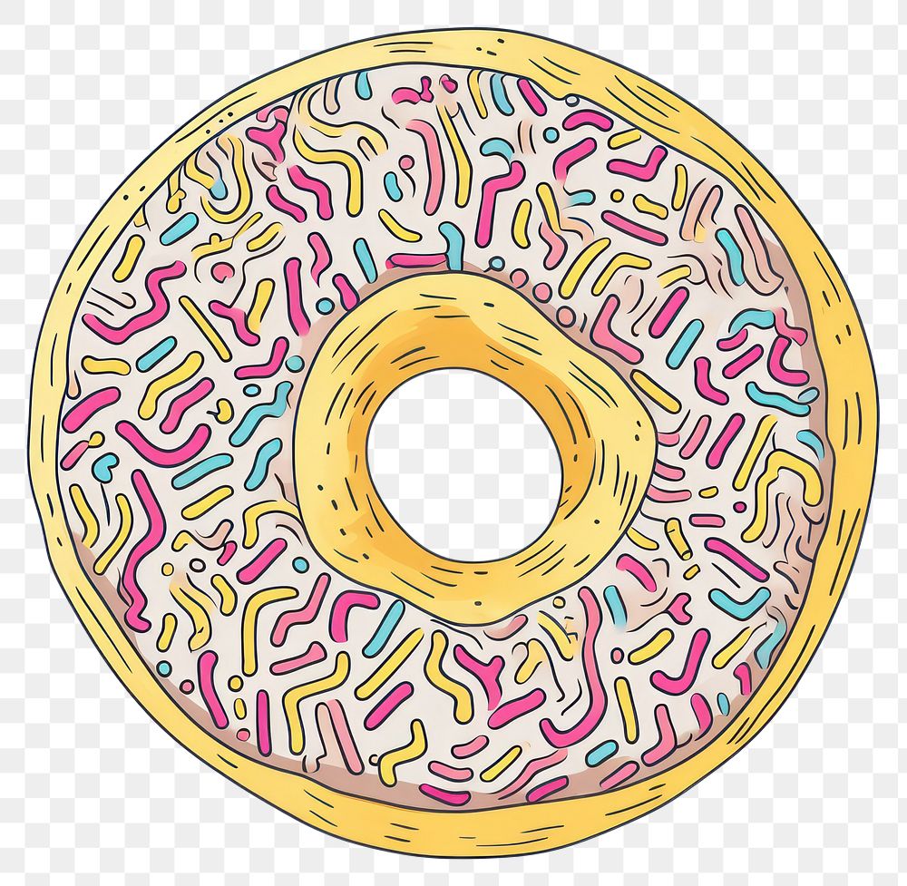 PNG A vector graphic of donut confectionery sprinkles sweets.