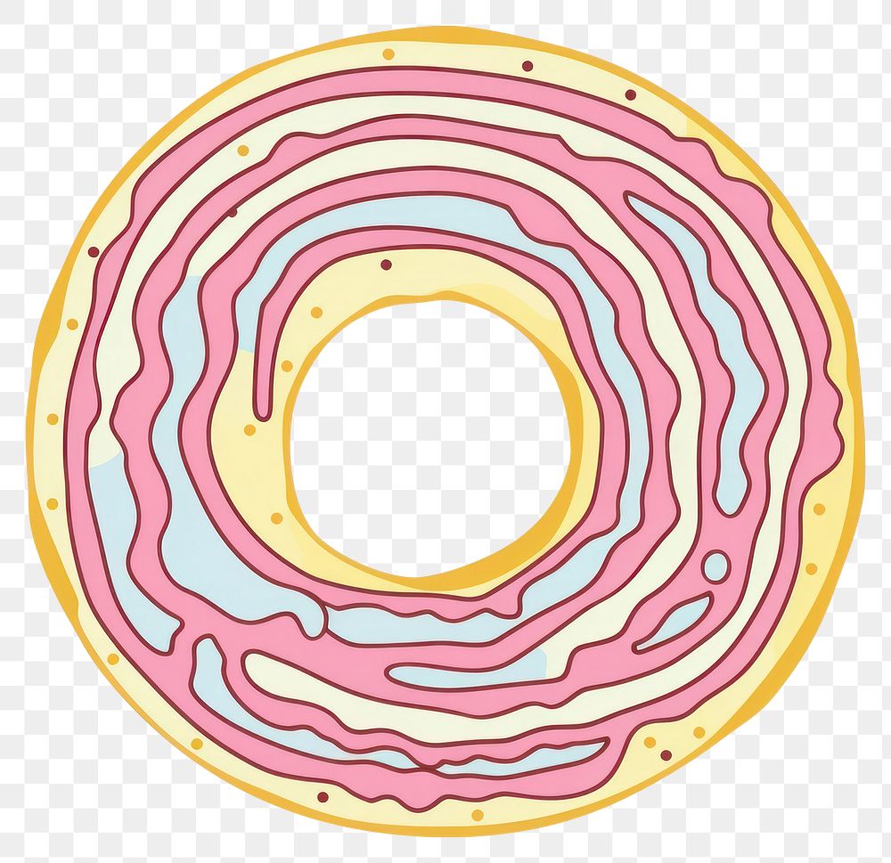 PNG A vector graphic of donut confectionery sweets spiral.
