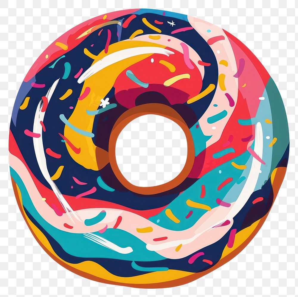 PNG Multi colored donut confectionery clothing apparel.
