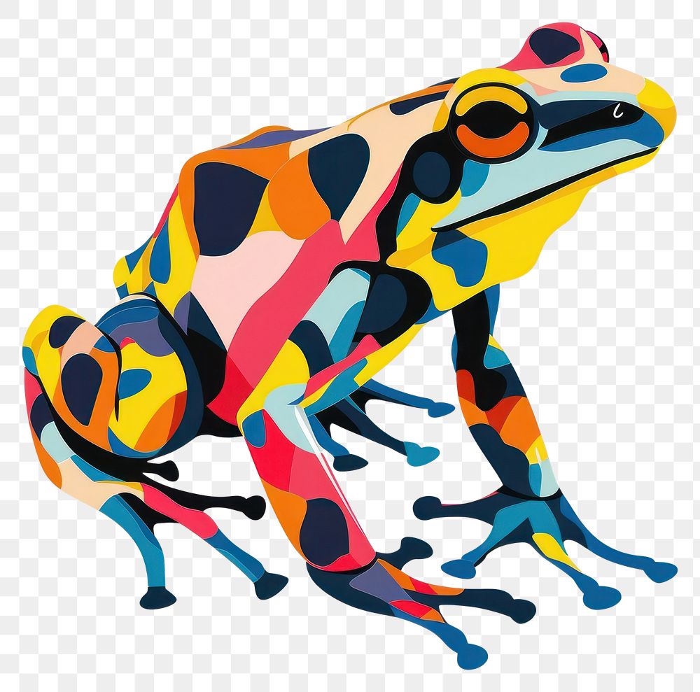 PNG Multi colored frog amphibian wildlife animal.