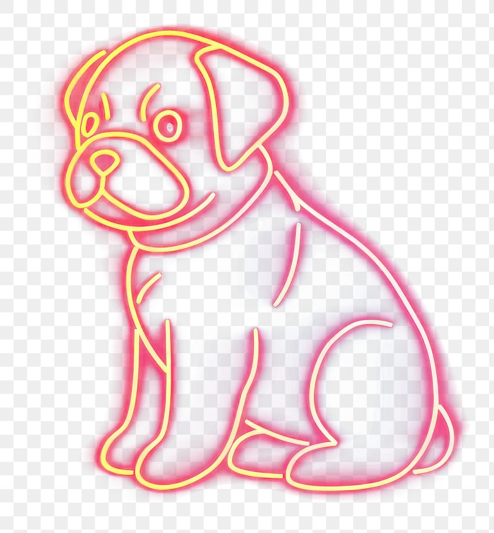 PNG simple line neon of * dog icon*, in the style of rainbow color, aesthetic, minimal detailed, isolated --ar 1:1 --c 16