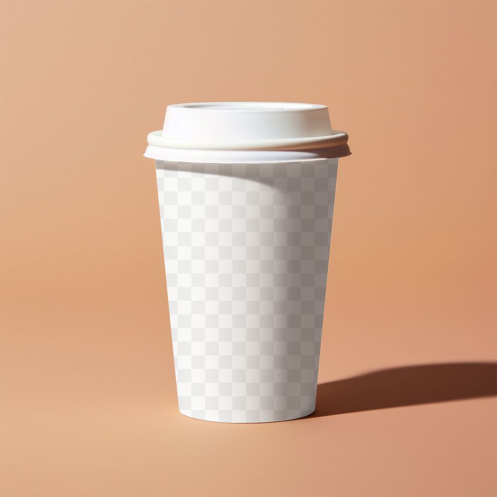 PNG disposable coffee cup mockup, transparent design