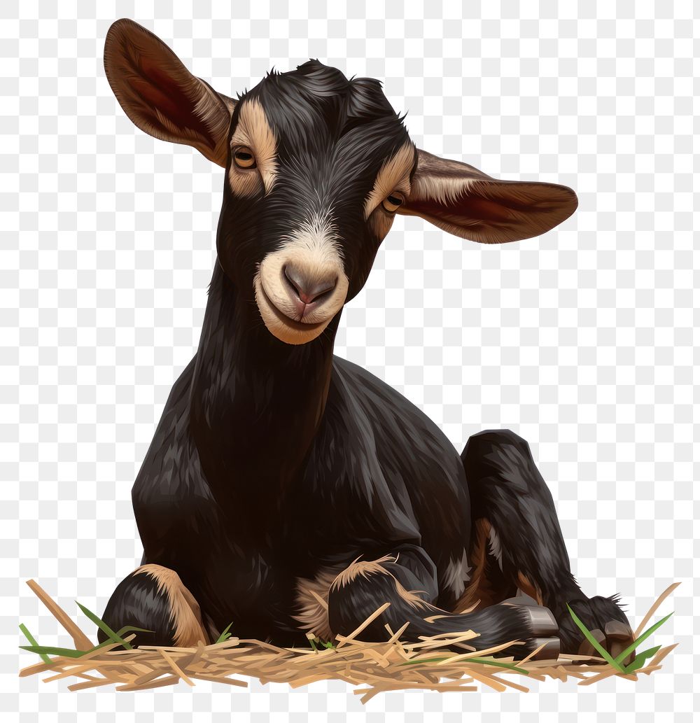 PNG Baby cute black goat livestock animal mammal.