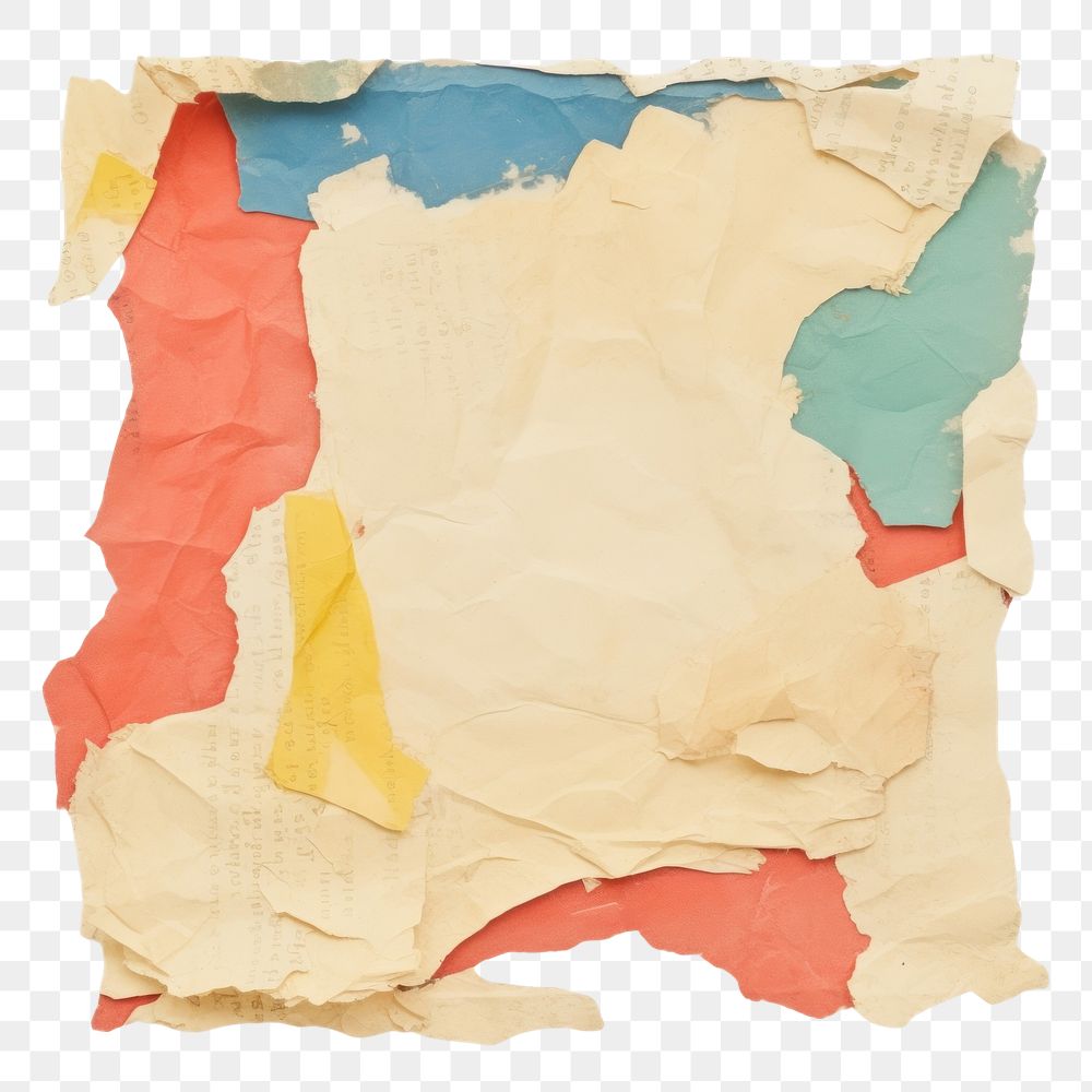 PNG Colorful ripped paper painting diaper art.