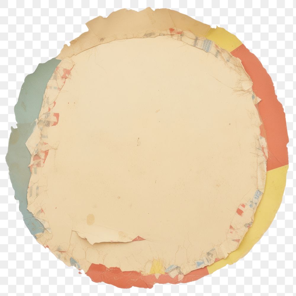 PNG Circle colorful ripped paper painting dessert diaper.