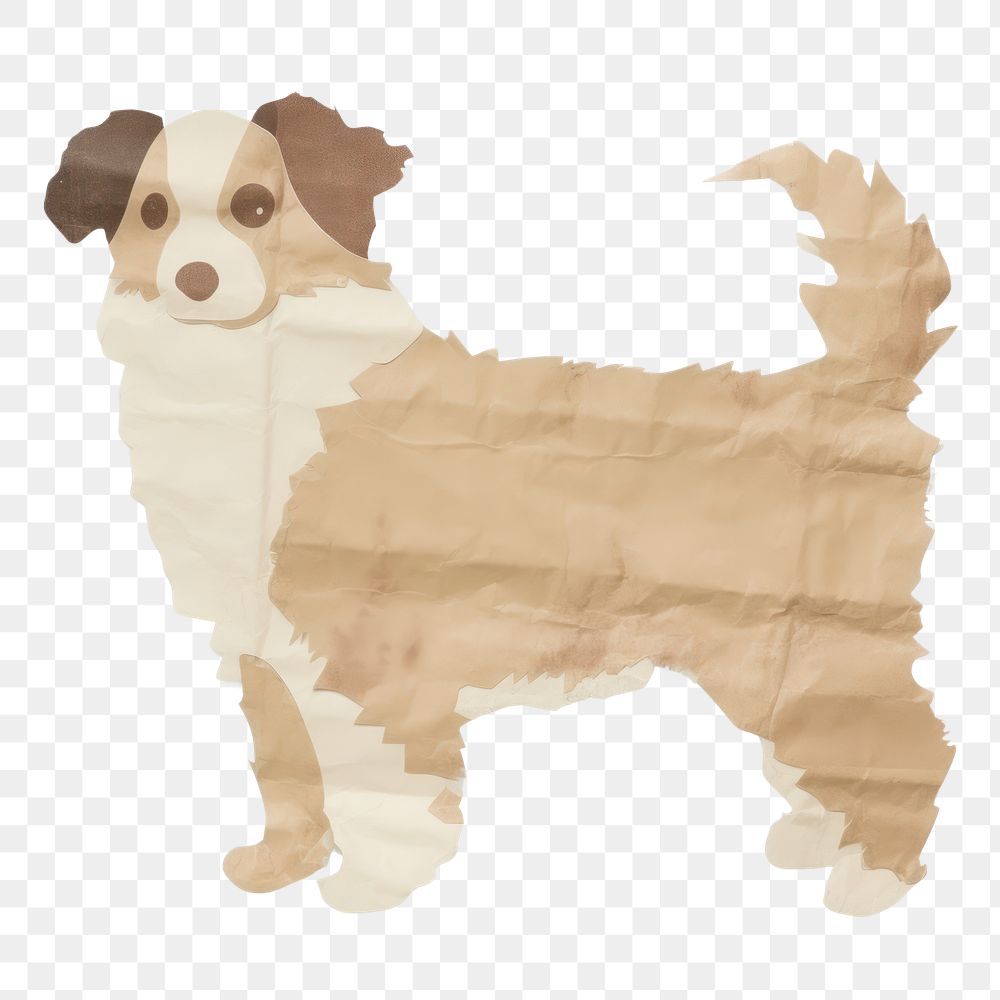 PNG Dog shape newpaper ripped paper cardboard diaper animal.