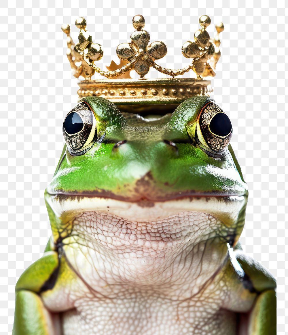 PNG Gold vintage crown animal frog accessories.