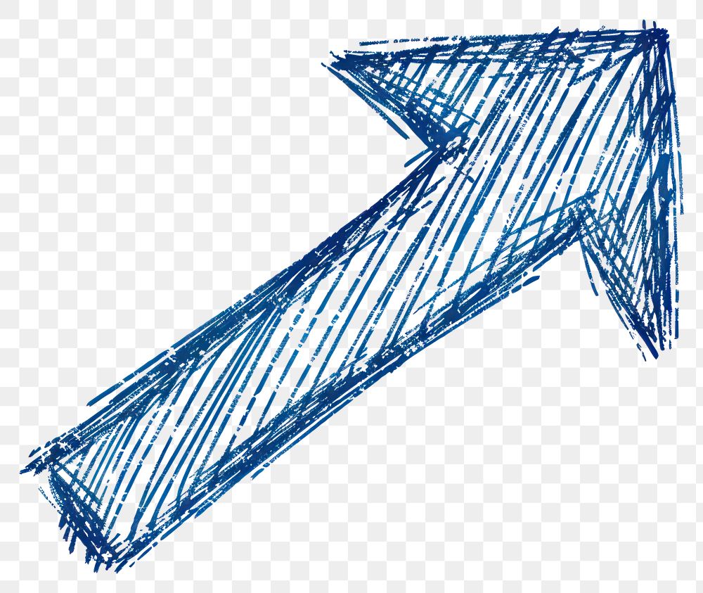 PNG  Arrow symbol that has the appearance of hand drawing illustrated sketch text.