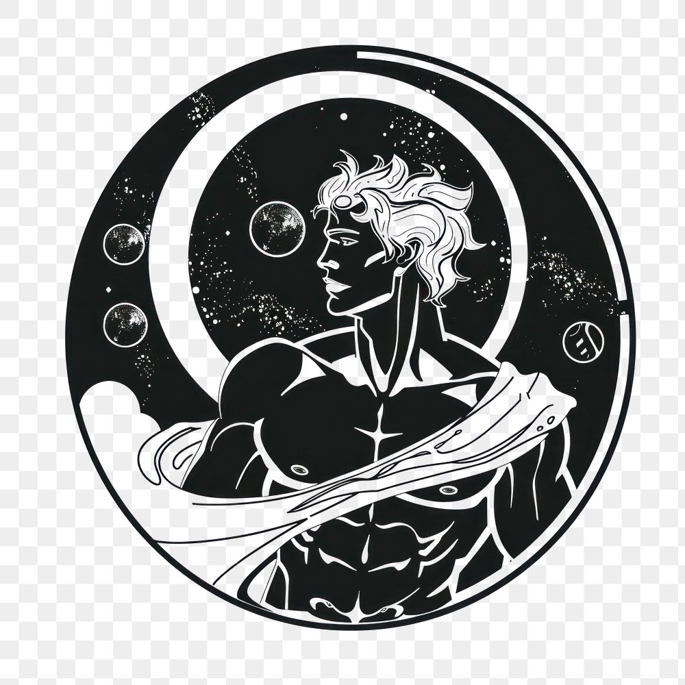 PNG Uranus tattoo flat illustration logo publication stencil.
