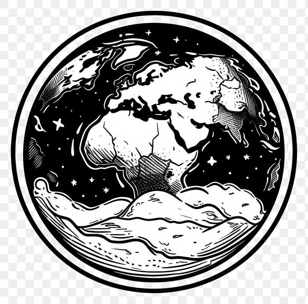 PNG Earth tattoo flat illustration logo accessories astronomy.