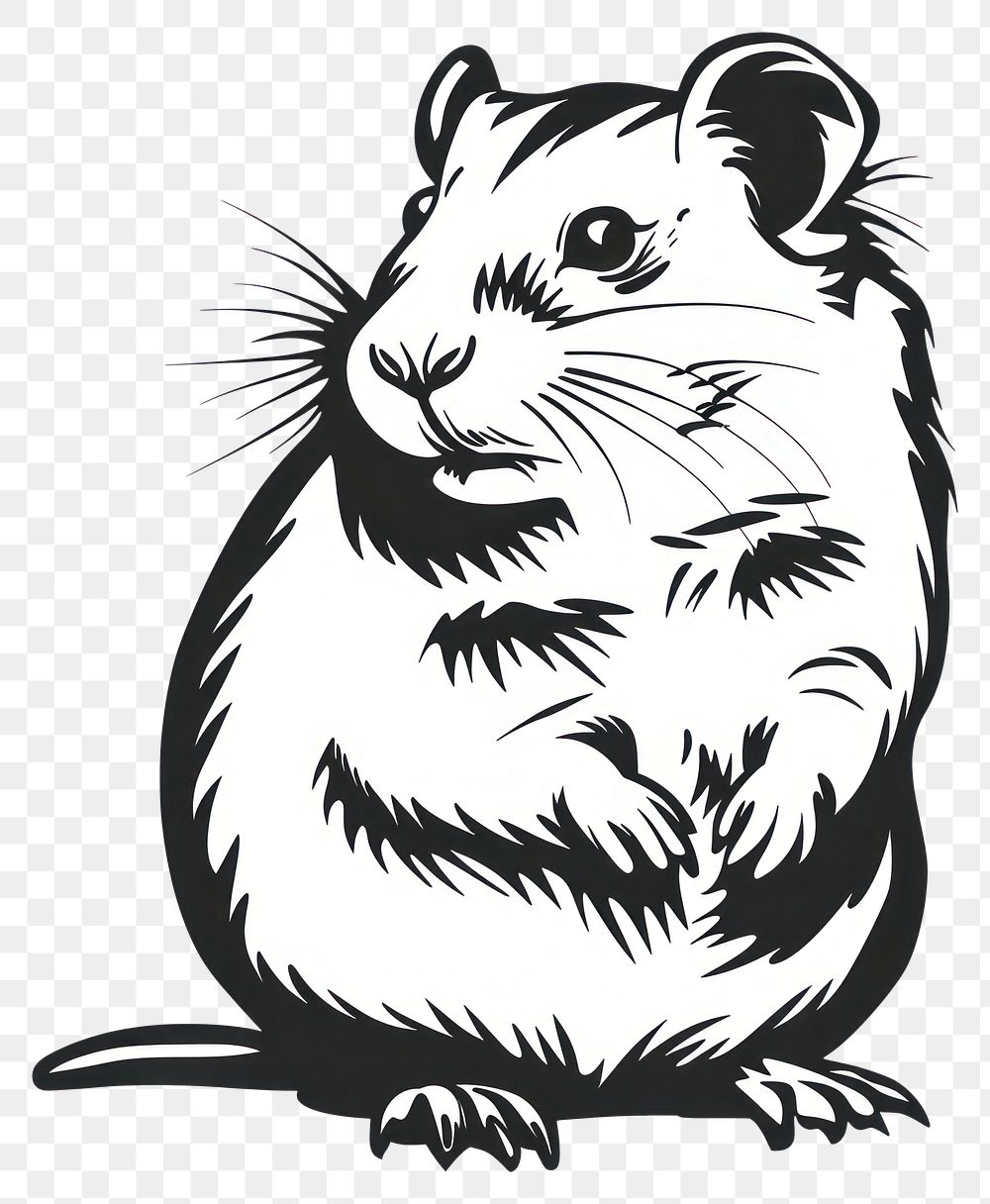 PNG Hamster tattoo flat illustration wildlife animal mammal.
